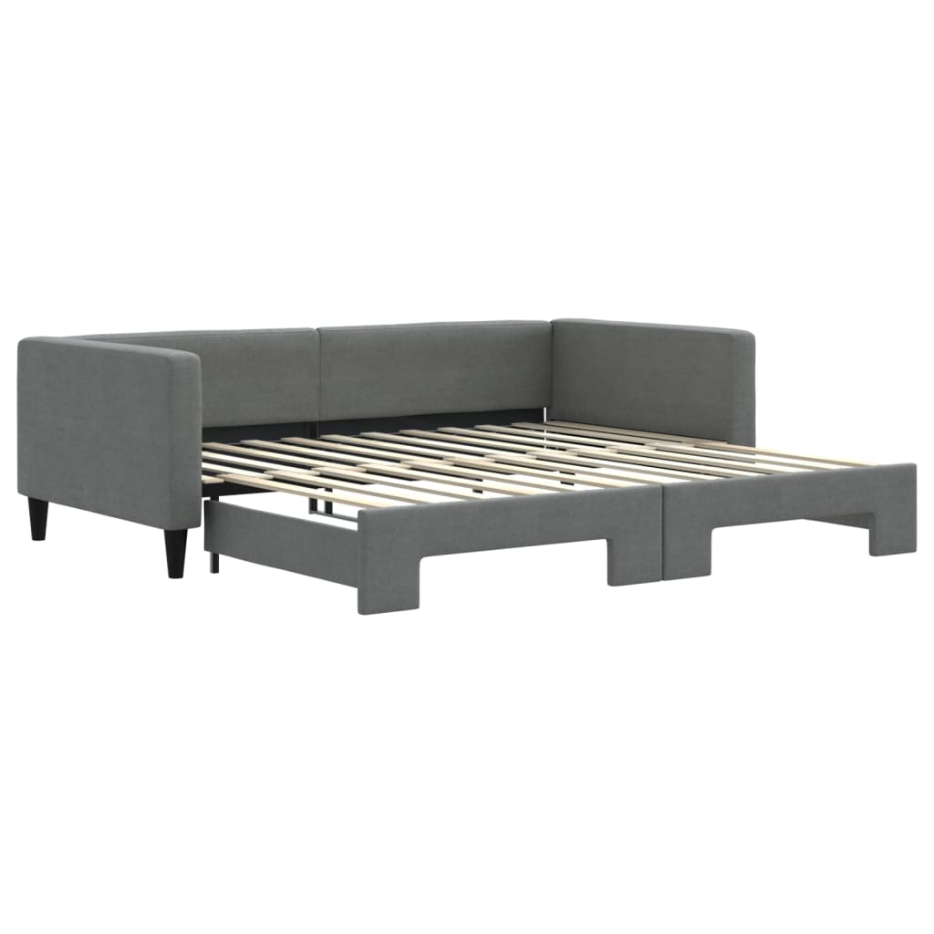 vidaXL Sofa rozsuwana, ciemnoszara, 100x200 cm, tkanina