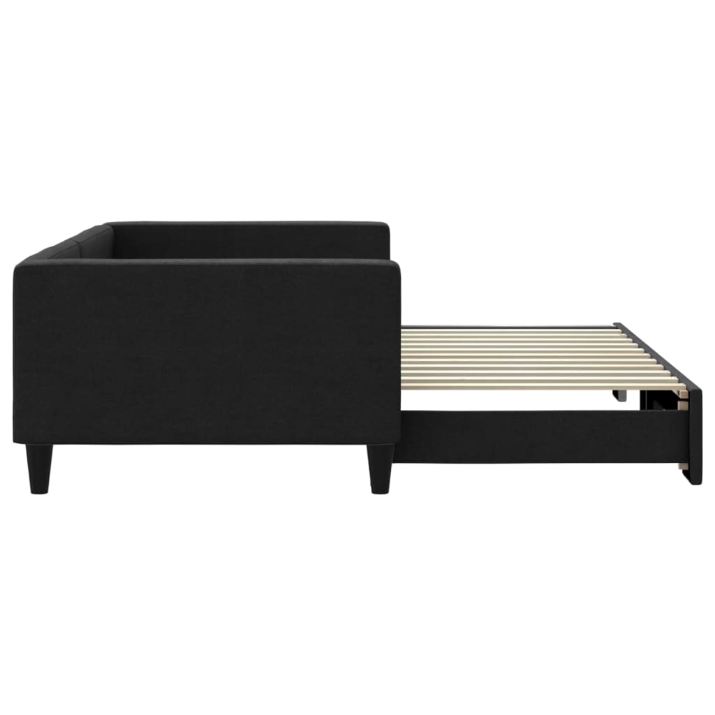 vidaXL Sofa rozsuwana, czarna, 100x200 cm, tkanina