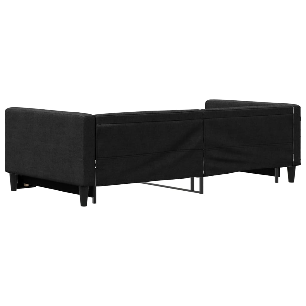 vidaXL Sofa rozsuwana, czarna, 100x200 cm, tkanina