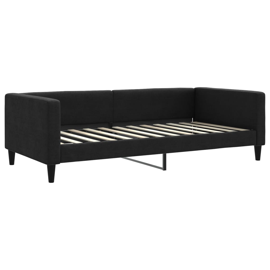 vidaXL Sofa rozsuwana, czarna, 100x200 cm, tkanina