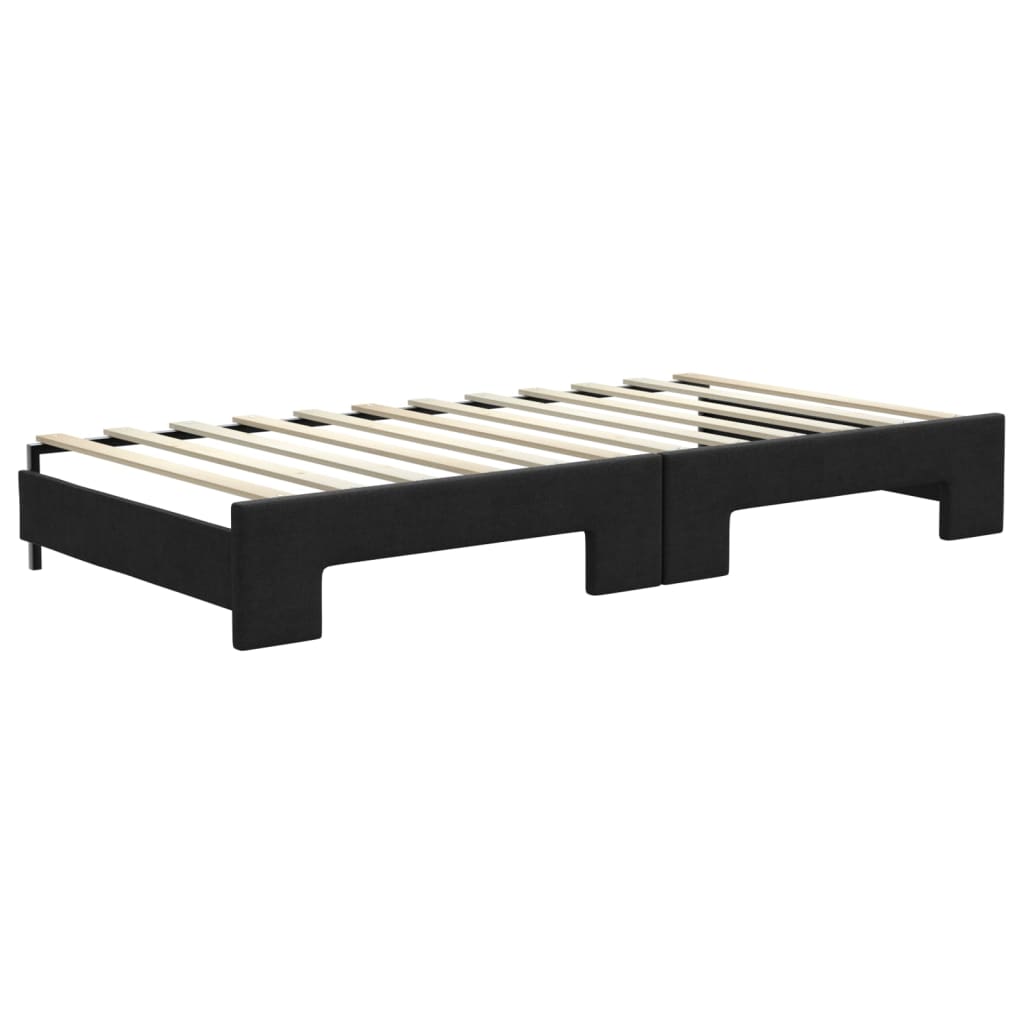 vidaXL Sofa rozsuwana, czarna, 100x200 cm, tkanina