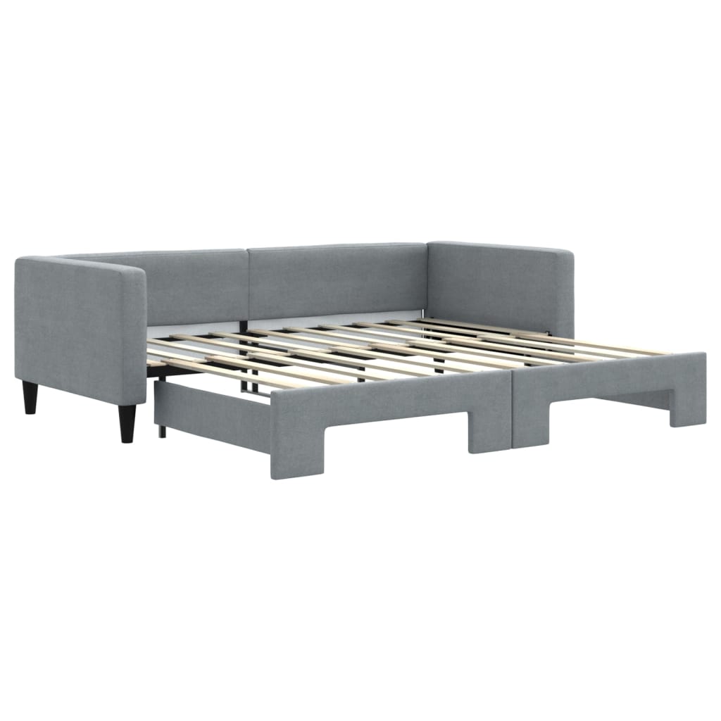 vidaXL Sofa rozsuwana, jasnoszara, 90x190 cm, tkanina