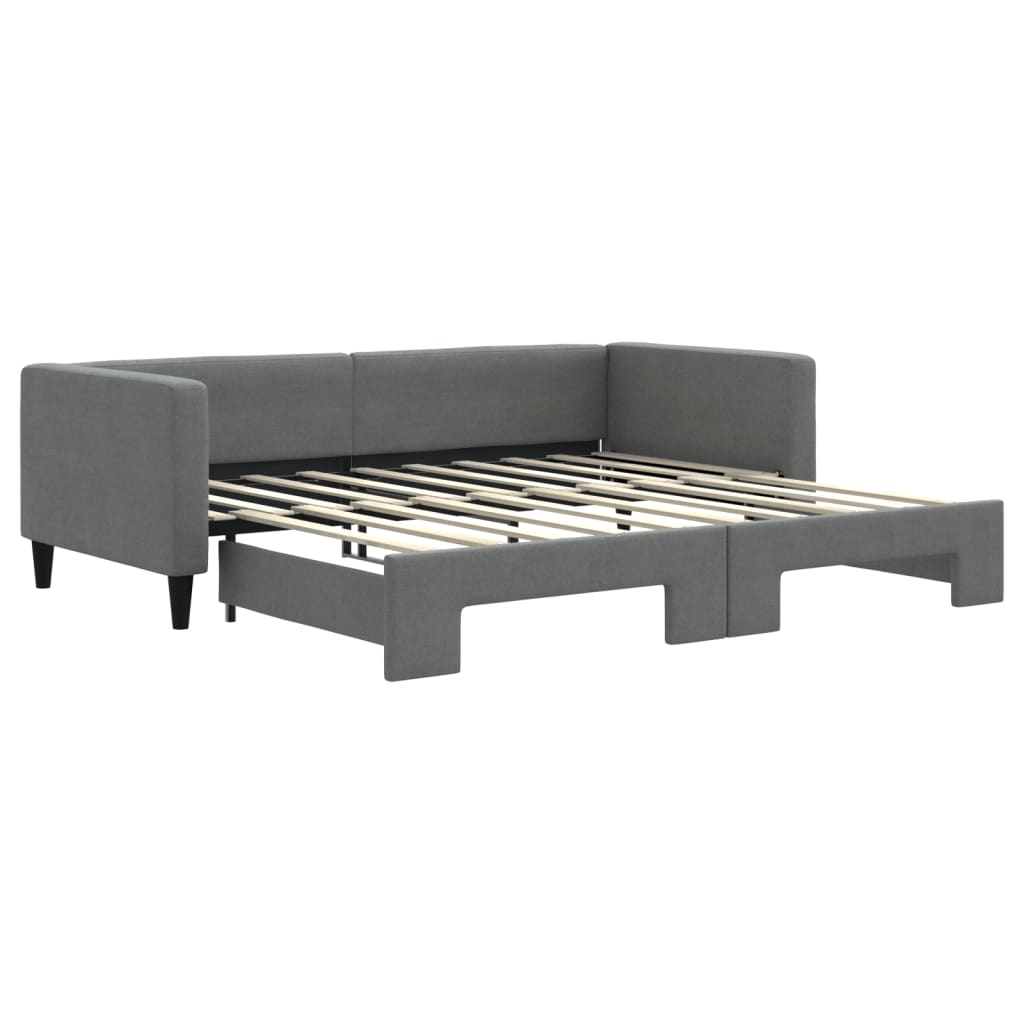 vidaXL Sofa rozsuwana, ciemnoszara, 90x190 cm, tkanina