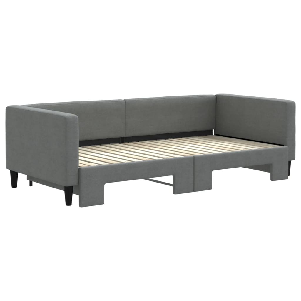 vidaXL Sofa rozsuwana, ciemnoszara, 90x190 cm, tkanina