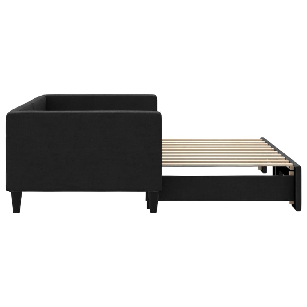 vidaXL Sofa rozsuwana, czarna, 90x190 cm, tkanina