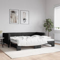 vidaXL Sofa rozsuwana, czarna, 90x190 cm, tkanina