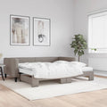 vidaXL Sofa rozsuwana z materacami, kolor taupe, 100x200 cm, tkanina