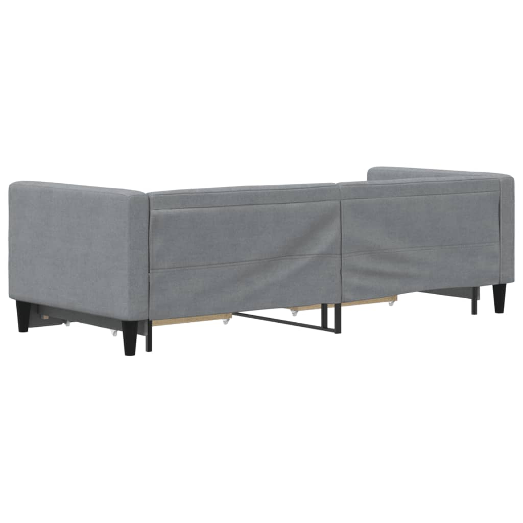 vidaXL Sofa rozsuwana z szufladami, jasnoszara, 80x200 cm, tkanina