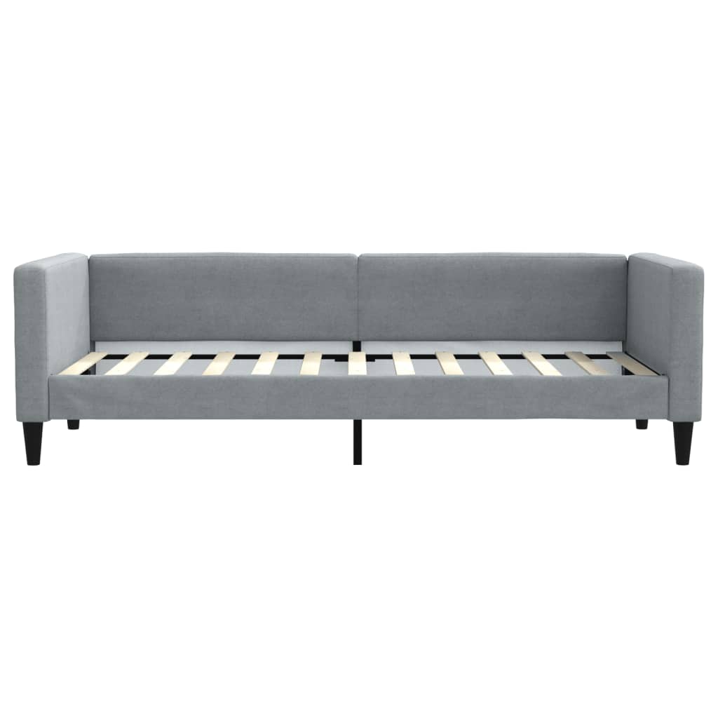 vidaXL Sofa rozsuwana z szufladami, jasnoszara, 80x200 cm, tkanina