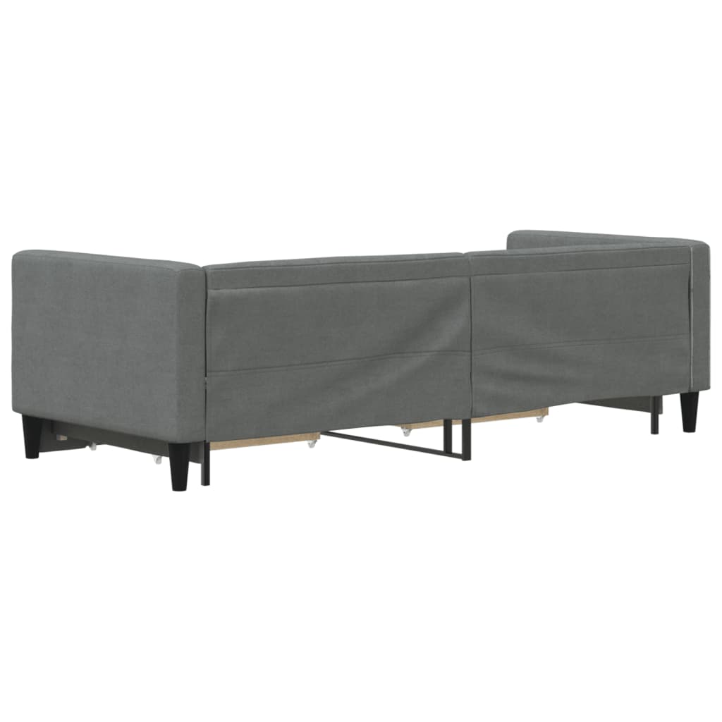 vidaXL Sofa rozsuwana z szufladami, ciemnoszara, 80x200 cm, tkanina