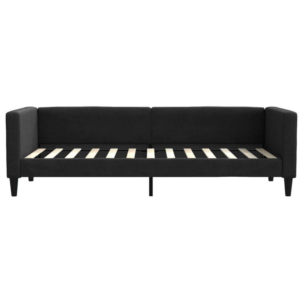 vidaXL Sofa rozsuwana z szufladami, czarna, 80x200 cm, tkanina