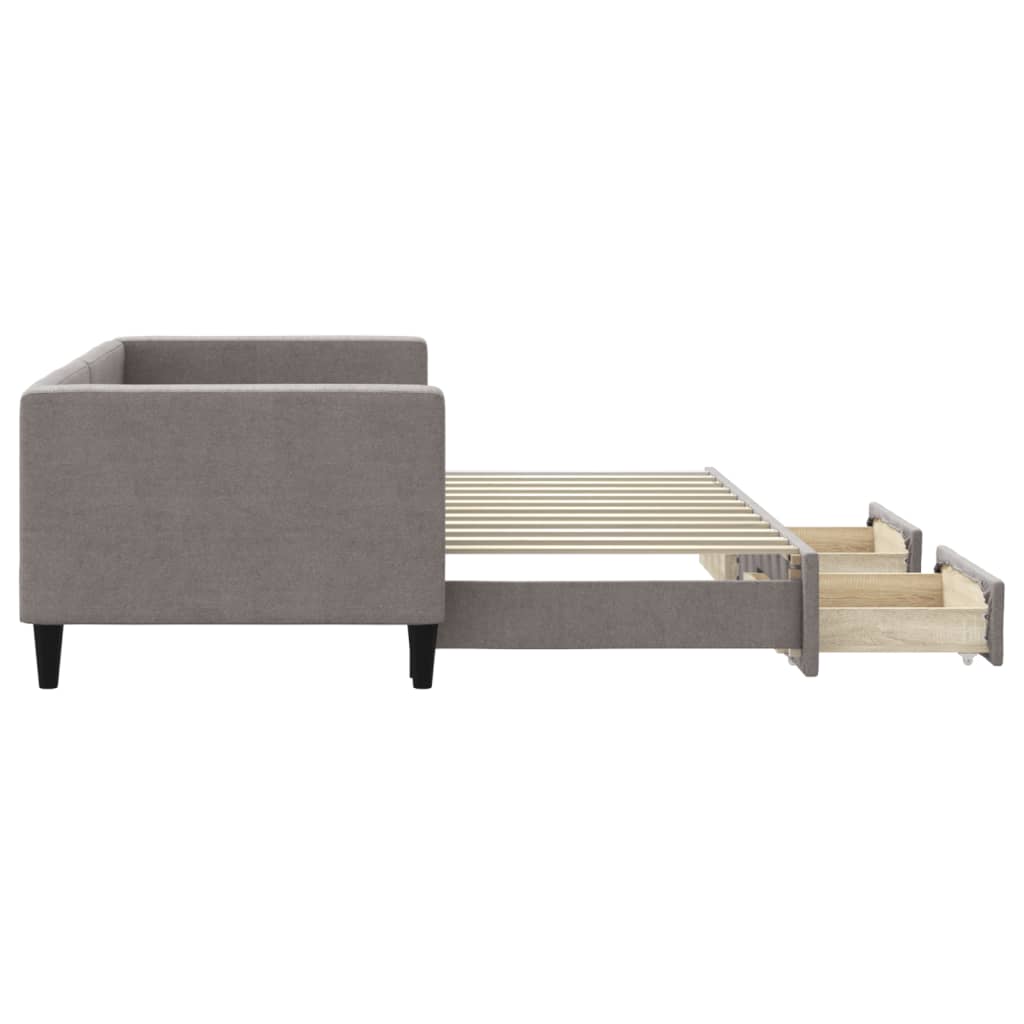 vidaXL Sofa rozsuwana z szufladami, taupe, 80x200 cm, tkanina