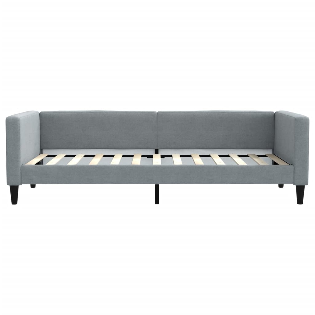 vidaXL Sofa rozsuwana z szufladami, jasnoszara, 90x200 cm, tkanina