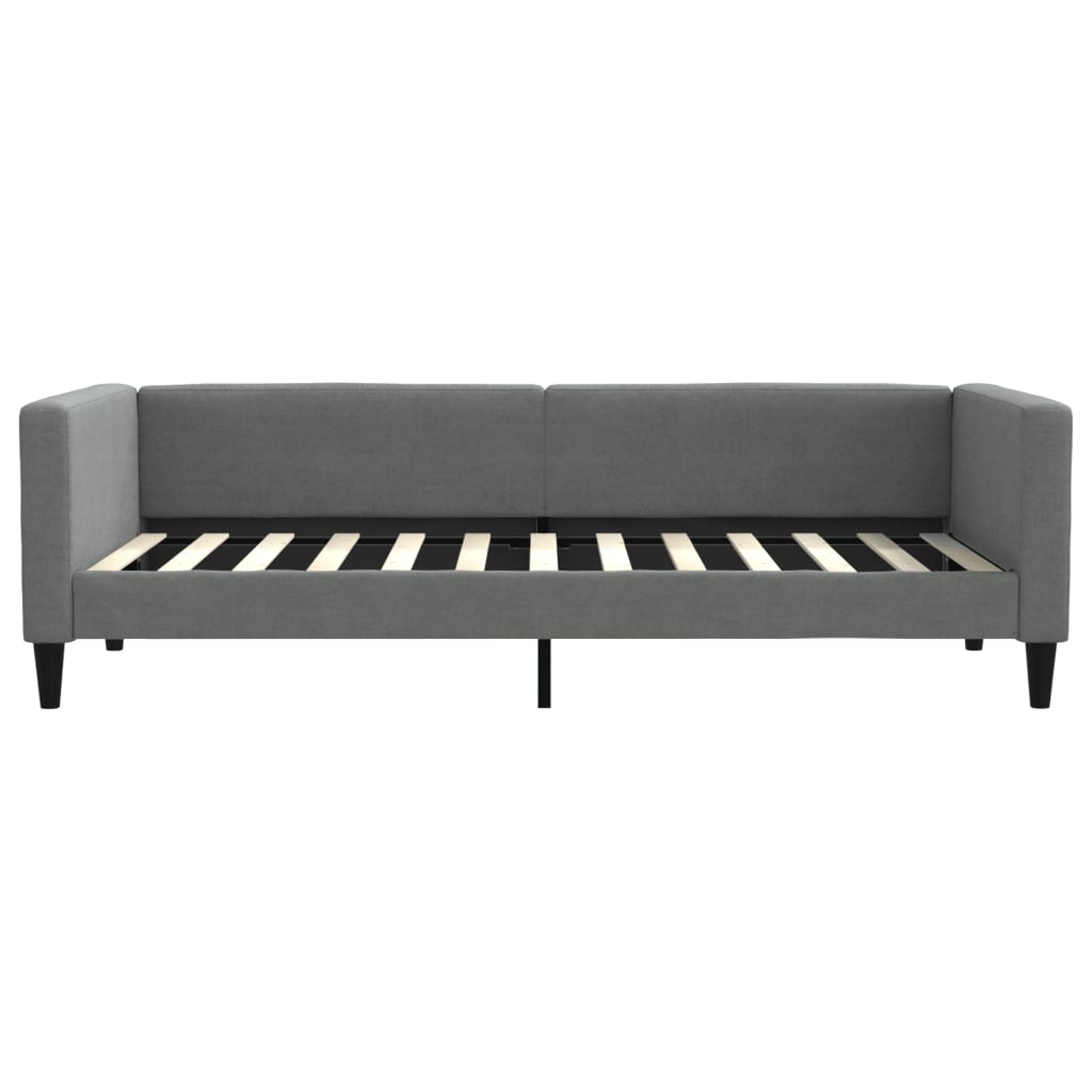 vidaXL Sofa rozsuwana z szufladami, ciemnoszara, 90x200 cm, tkanina