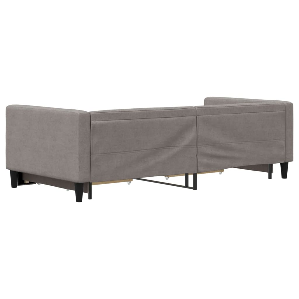 vidaXL Sofa rozsuwana z szufladami, taupe, 90x200 cm, tkanina