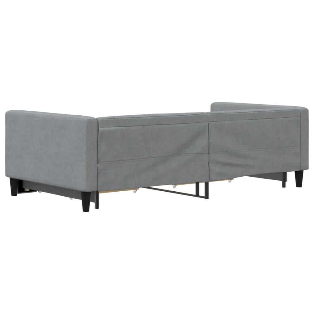 vidaXL Sofa rozsuwana z szufladami, jasnoszara, 100x200 cm, tkanina