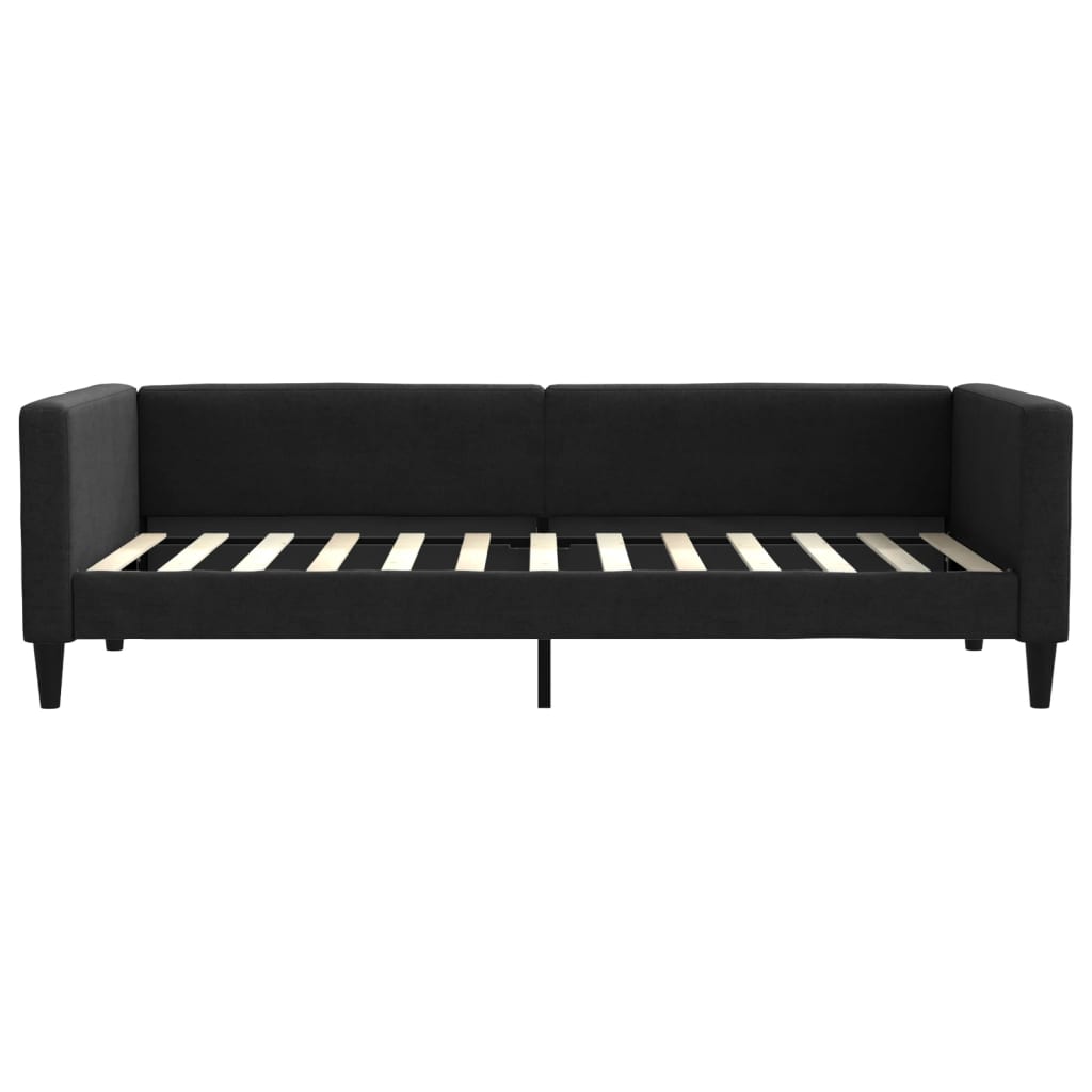 vidaXL Sofa rozsuwana z szufladami, czarna, 100x200 cm, tkanina