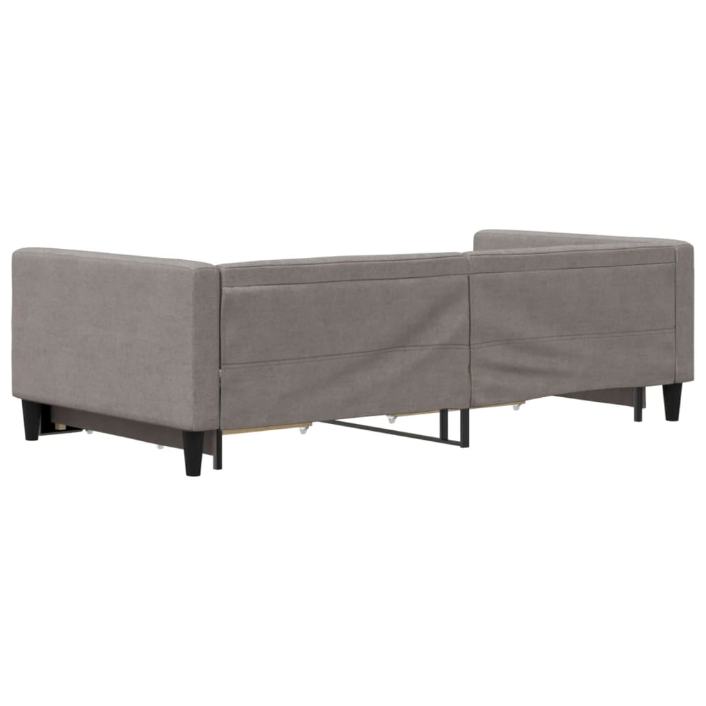 vidaXL Sofa rozsuwana z szufladami, taupe, 100x200 cm, tkanina