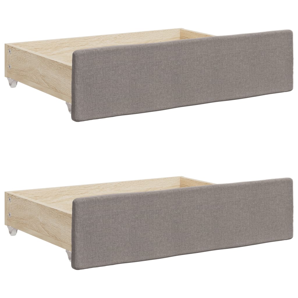 vidaXL Sofa rozsuwana z szufladami, taupe, 100x200 cm, tkanina