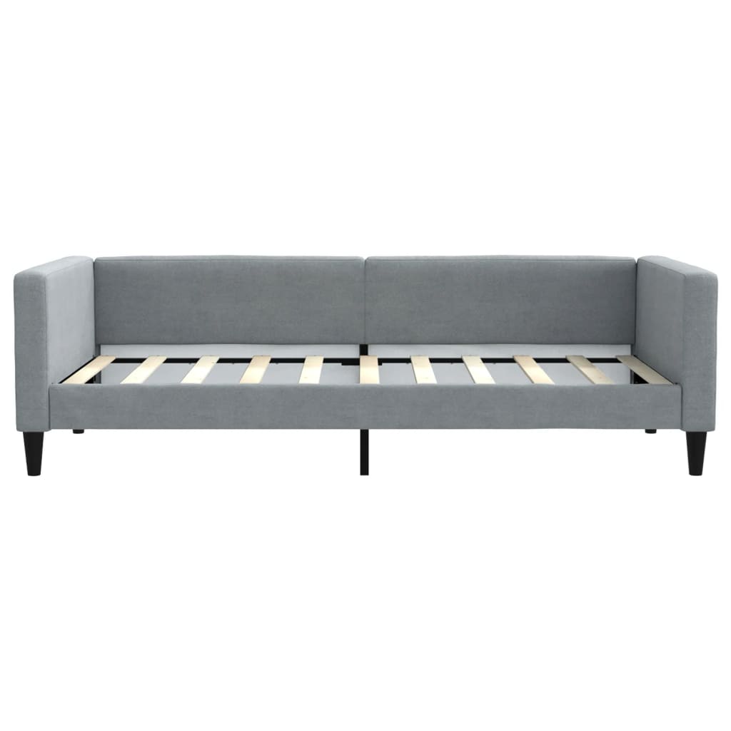 vidaXL Sofa rozsuwana z szufladami, jasnoszara, 90x190 cm, tkanina