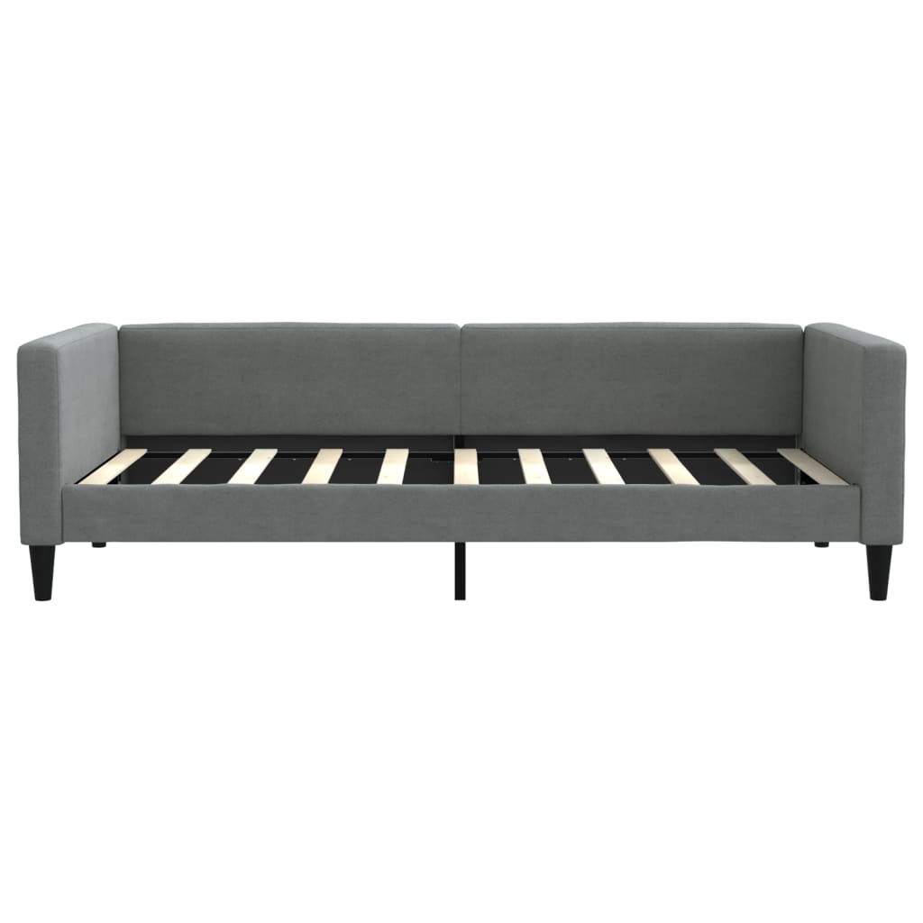 vidaXL Sofa rozsuwana z szufladami, ciemnoszara, 90x190 cm, tkanina
