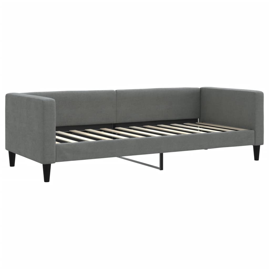 vidaXL Sofa rozsuwana z szufladami, ciemnoszara, 80x200 cm, tkanina
