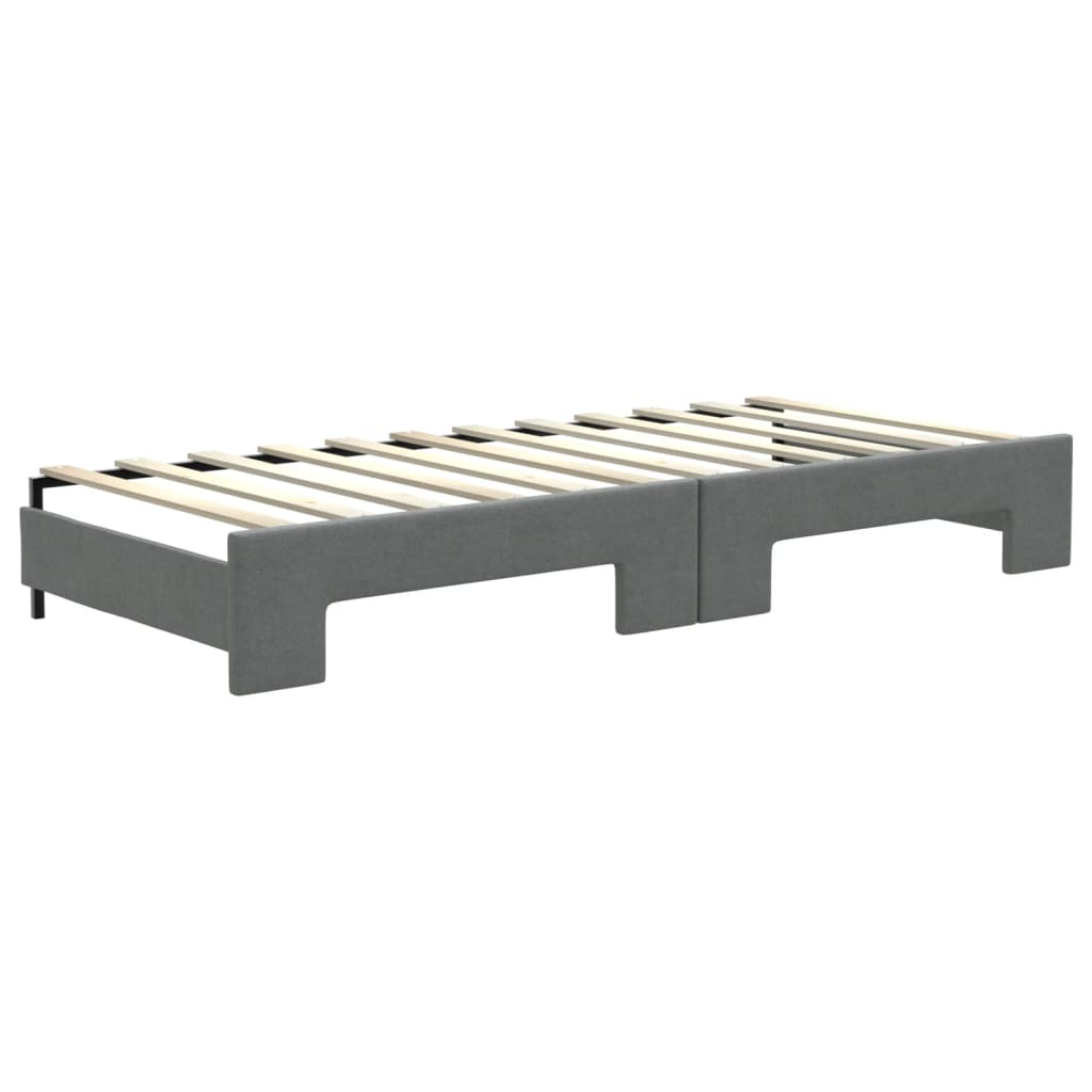 vidaXL Sofa rozsuwana z szufladami, ciemnoszara, 80x200 cm, tkanina