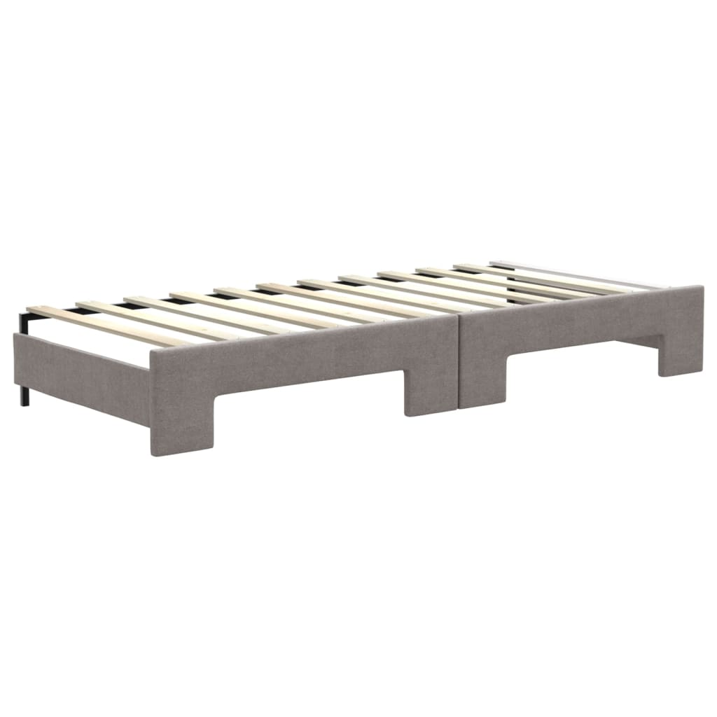 vidaXL Sofa rozsuwana z szufladami, taupe, 80x200 cm, tkanina