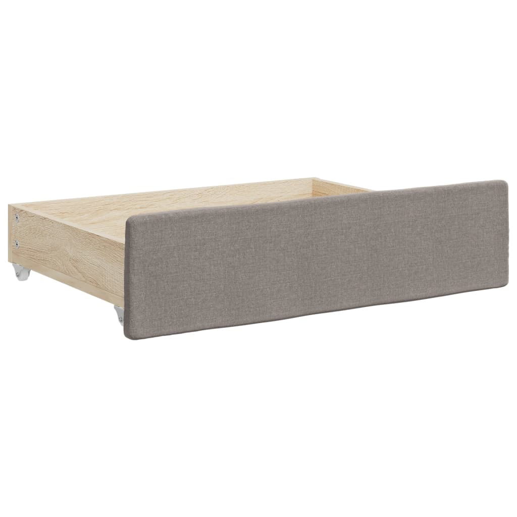 vidaXL Sofa rozsuwana z szufladami, taupe, 100x200 cm, tkanina