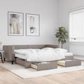 vidaXL Sofa rozsuwana z szufladami, taupe, 100x200 cm, tkanina