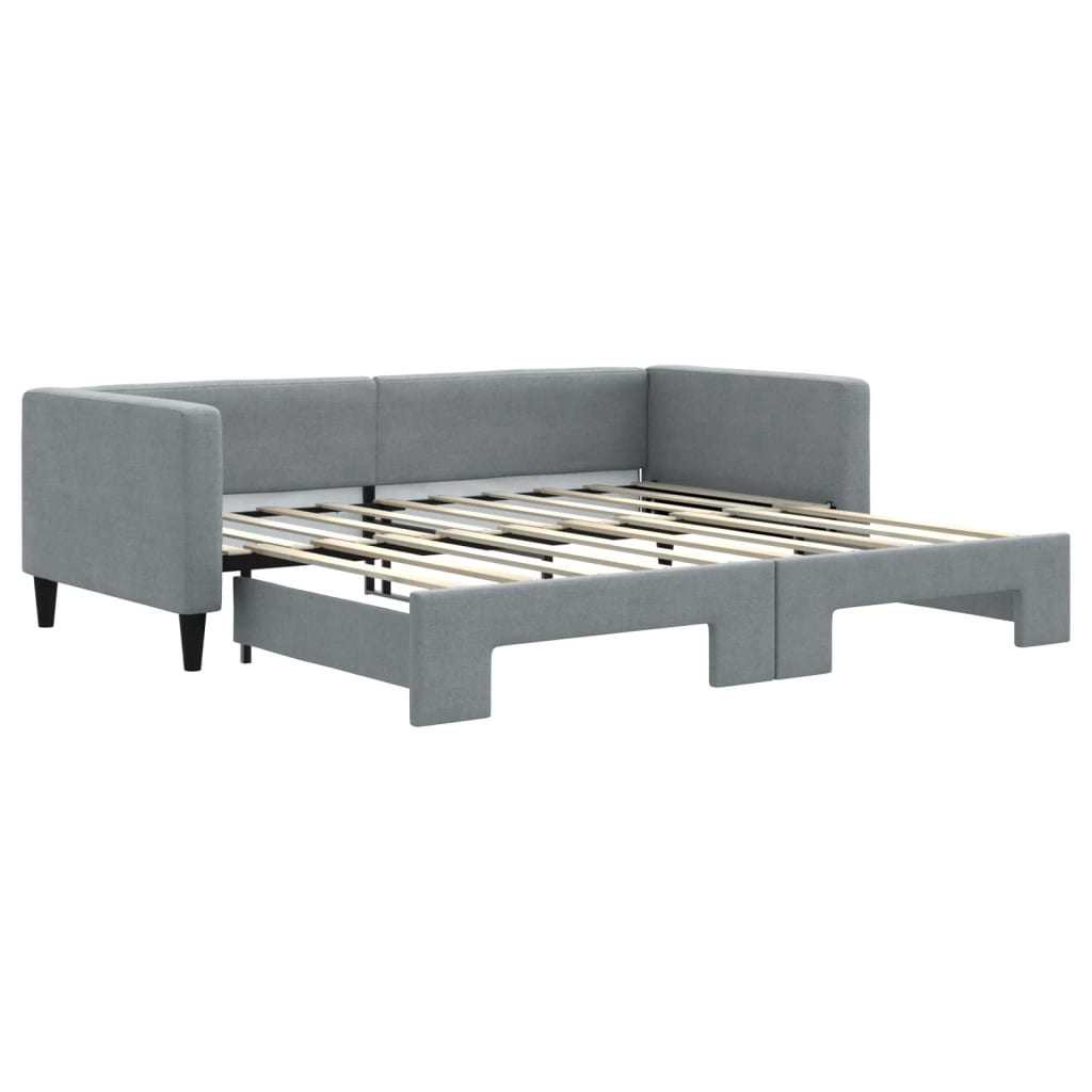 vidaXL Sofa rozsuwana, jasnoszara, 100x190 cm, tkanina