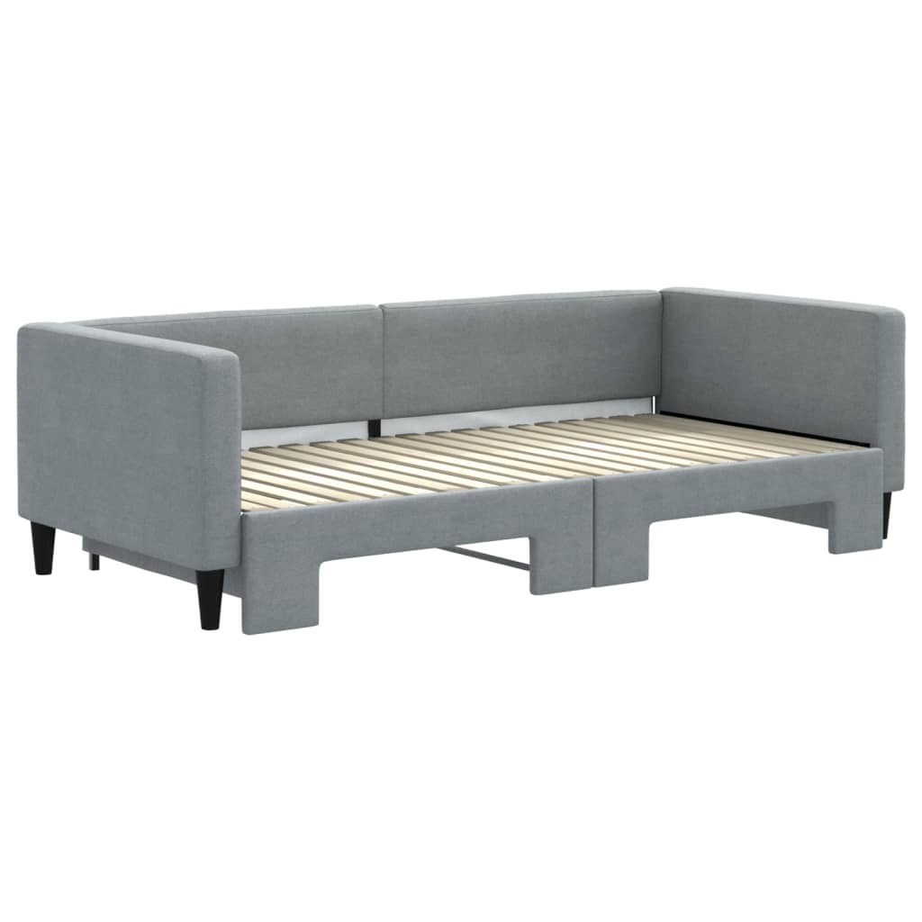 vidaXL Sofa rozsuwana, jasnoszara, 100x190 cm, tkanina