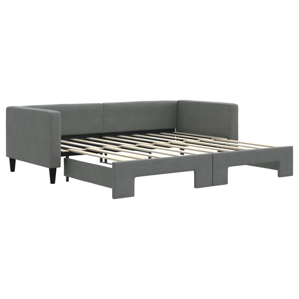vidaXL Sofa rozsuwana, ciemnoszara, 100x190 cm, tkanina
