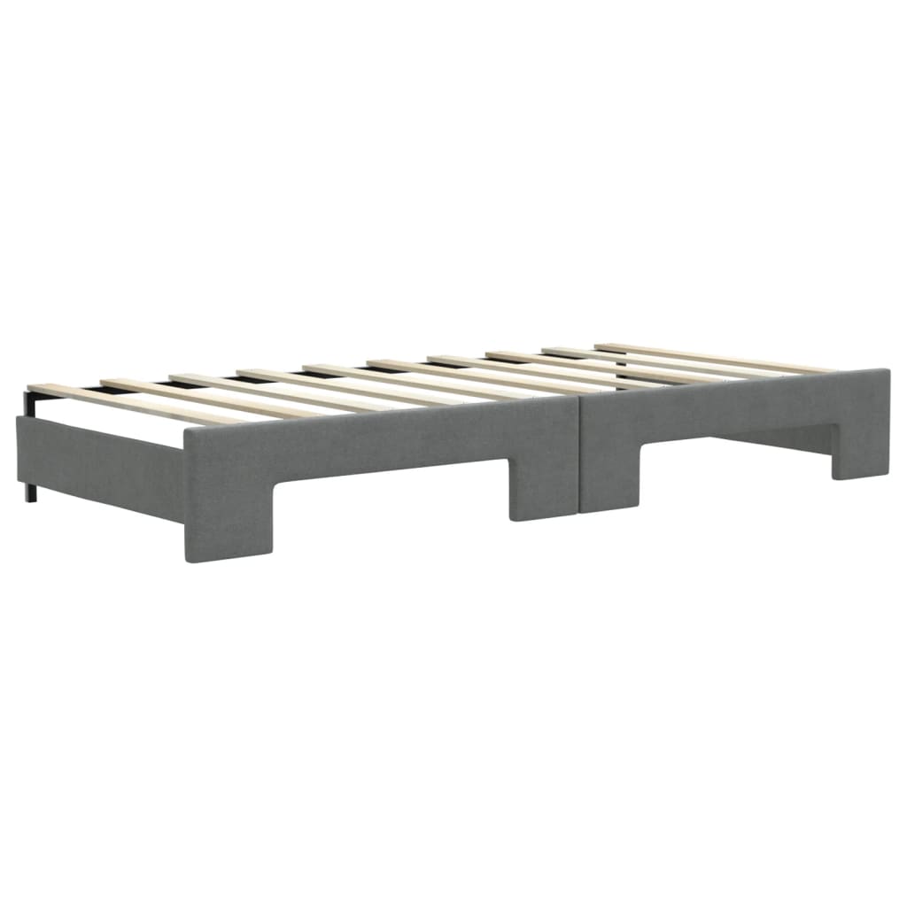 vidaXL Sofa rozsuwana z szufladami, ciemnoszara, 100x190 cm, tkanina