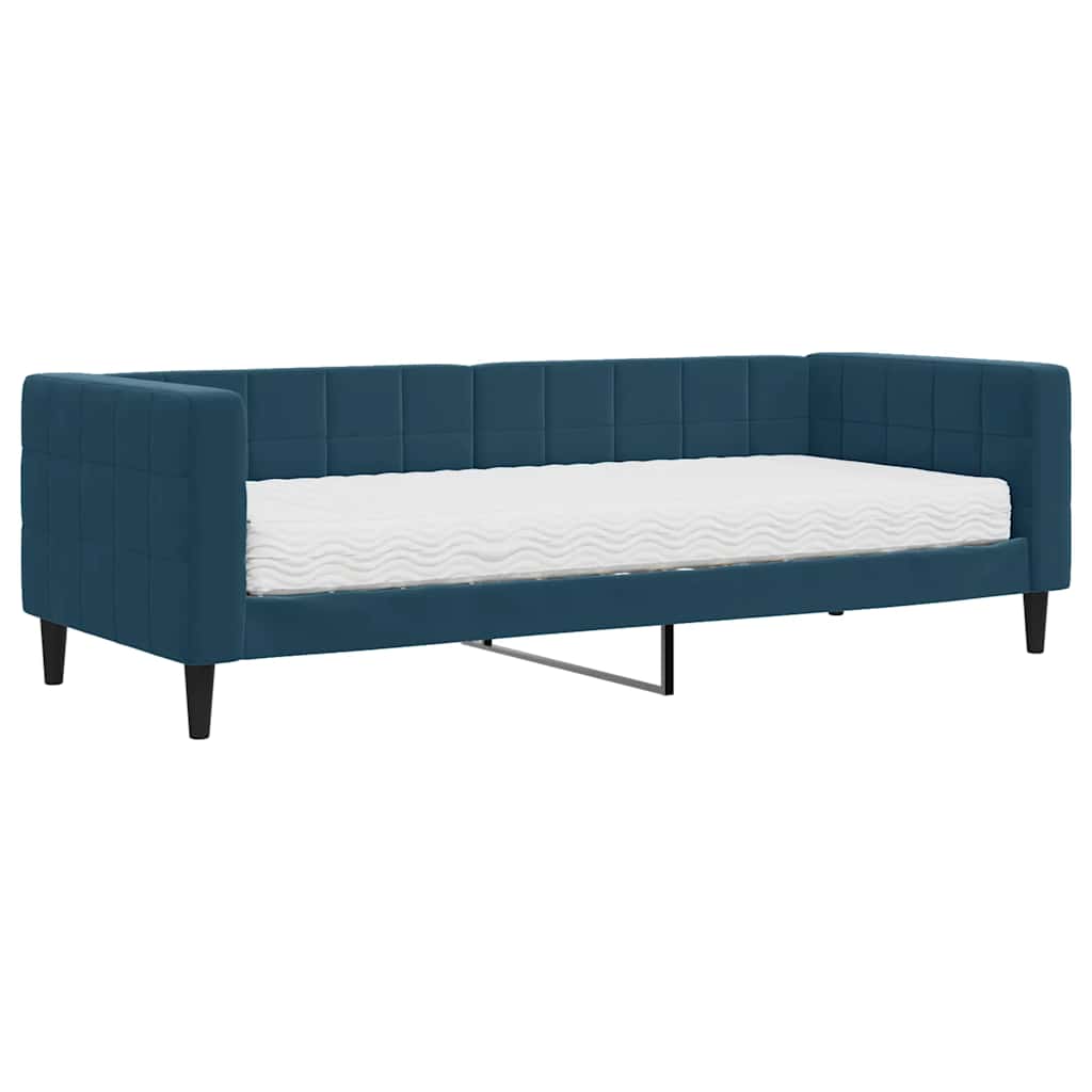 vidaXL Sofa z materacem do spania, niebieska, 80x200 cm, aksamit