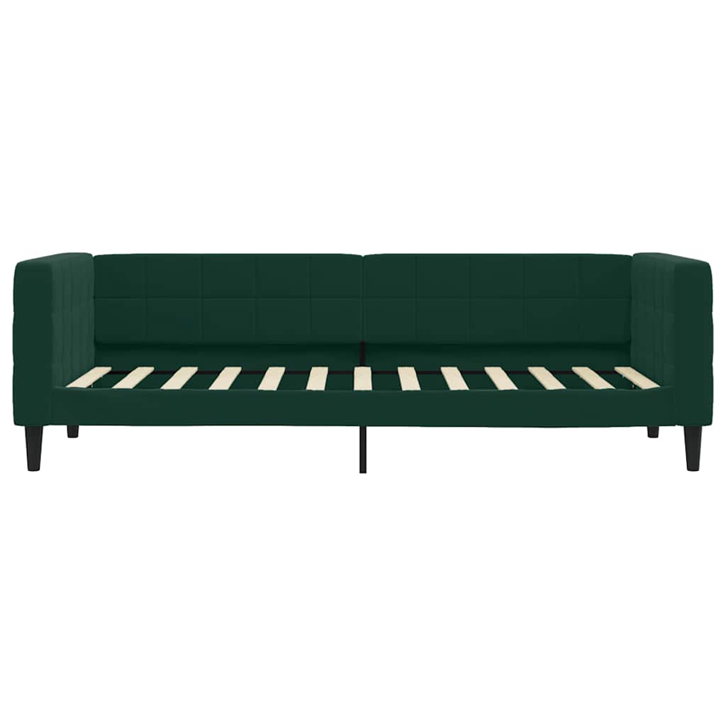 vidaXL Sofa z materacem do spania, ciemnozielona, 80x200 cm, aksamit