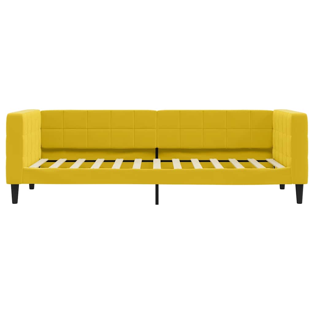 vidaXL Sofa z materacem do spania, żółta, 80x200 cm, aksamit