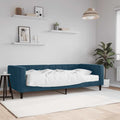 vidaXL Sofa z materacem do spania, niebieska, 90x200 cm, aksamit