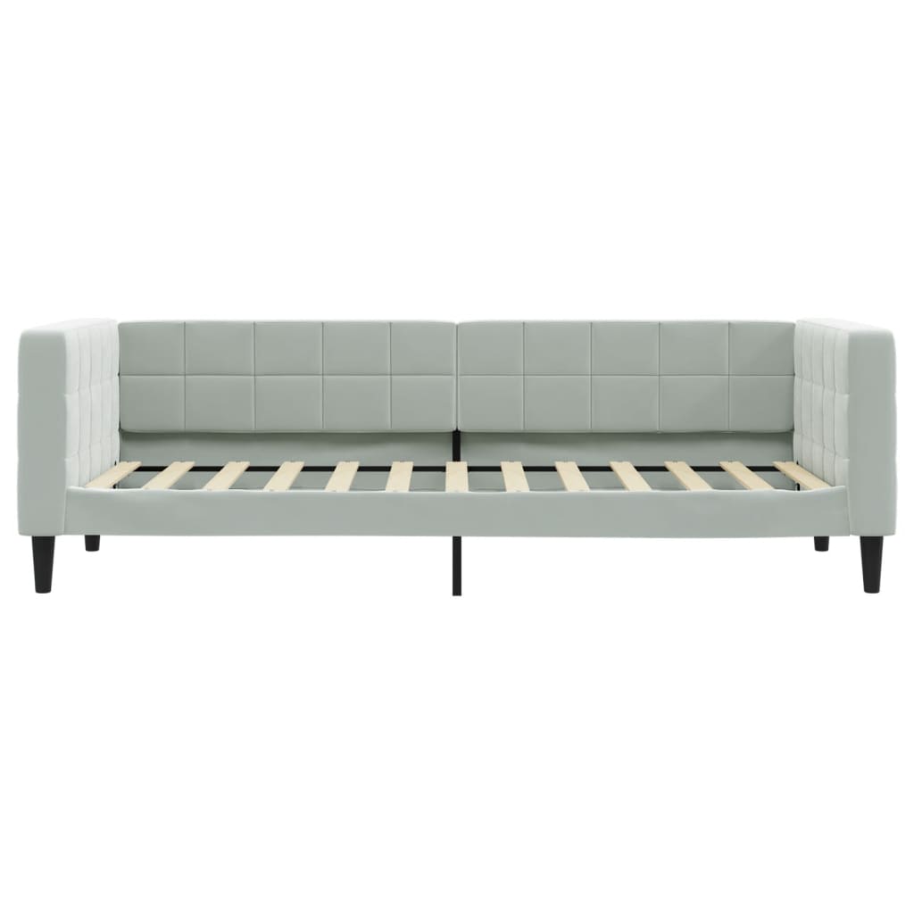 vidaXL Sofa z materacem do spania, jasnoszara, 90x200 cm, aksamit