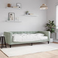 vidaXL Sofa z materacem do spania, jasnoszara, 90x200 cm, aksamit
