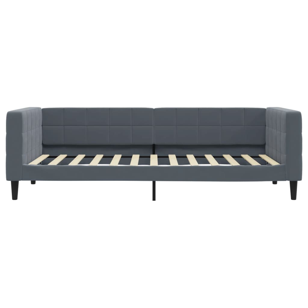 vidaXL Sofa z materacem do spania, ciemnoszara, 90x200 cm, aksamit
