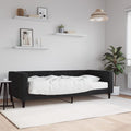 vidaXL Sofa z materacem do spania, czarna, 90x200 cm, aksamit