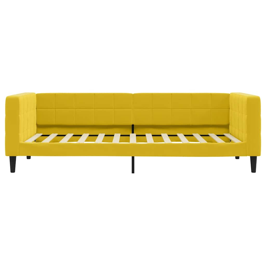 vidaXL Sofa z materacem do spania, żółta, 90x200 cm, aksamit