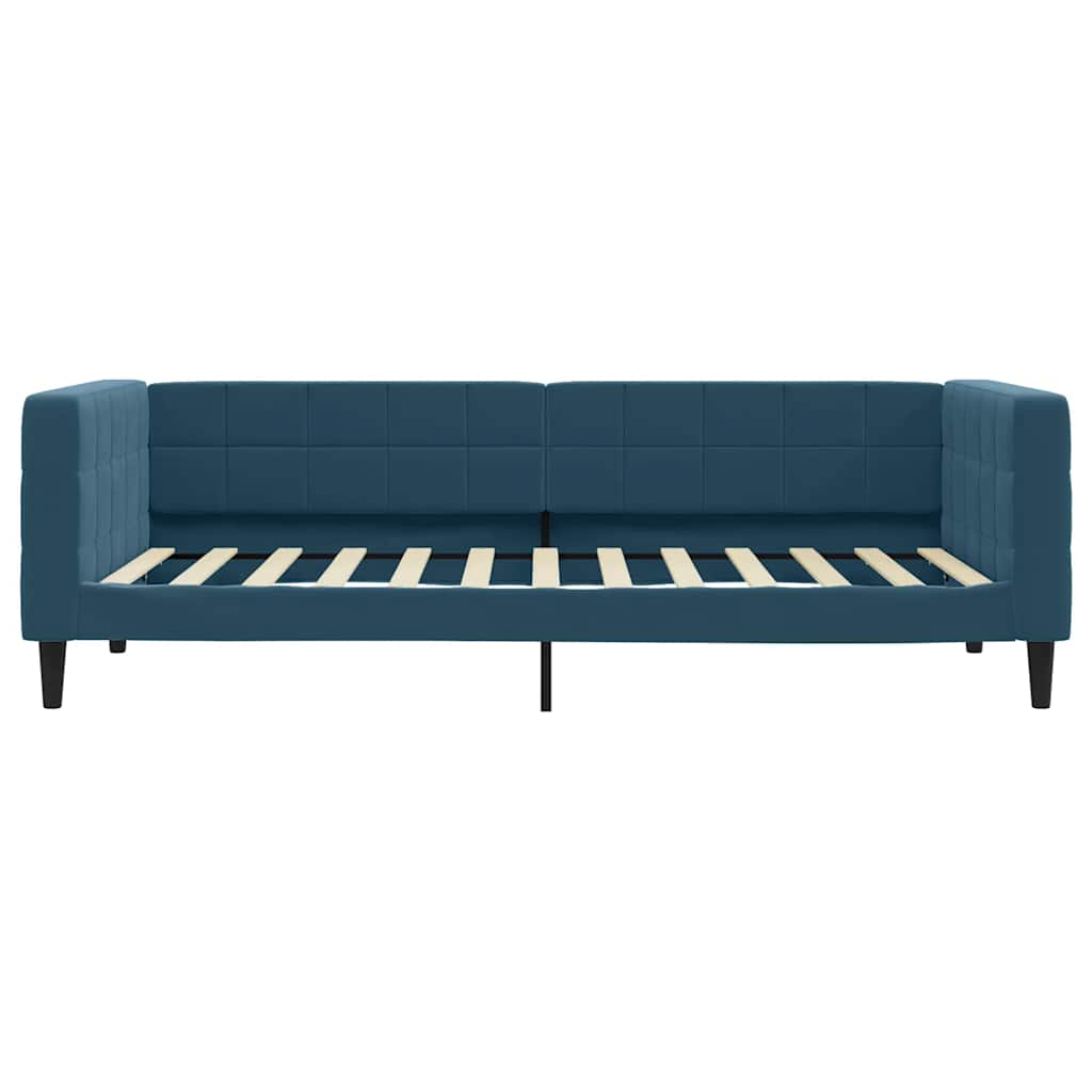 vidaXL Sofa z materacem do spania, niebieska, 100x200 cm, aksamit