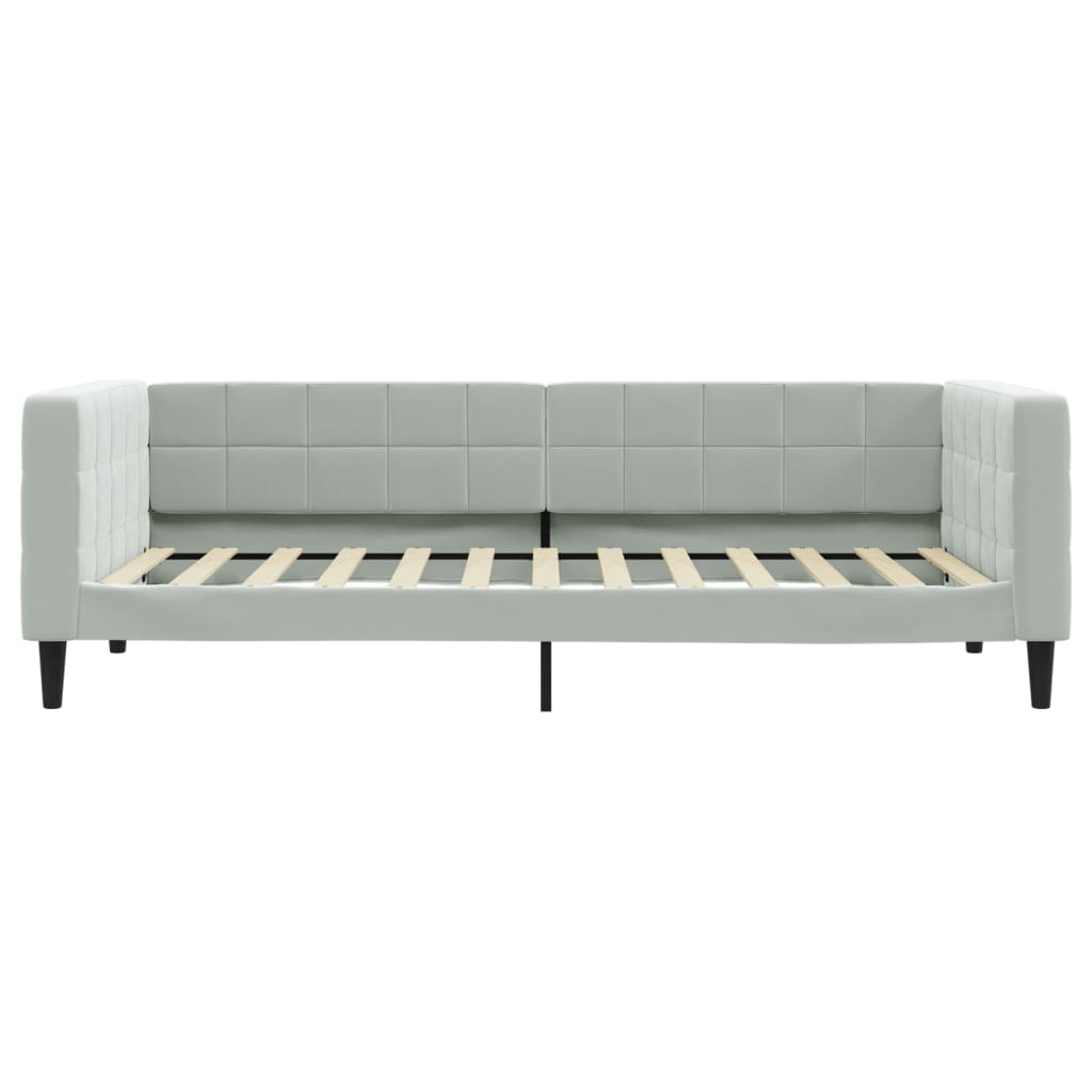 vidaXL Sofa z materacem do spania, jasnoszara, 100x200 cm, aksamit