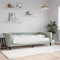 vidaXL Sofa z materacem do spania, jasnoszara, 100x200 cm, aksamit