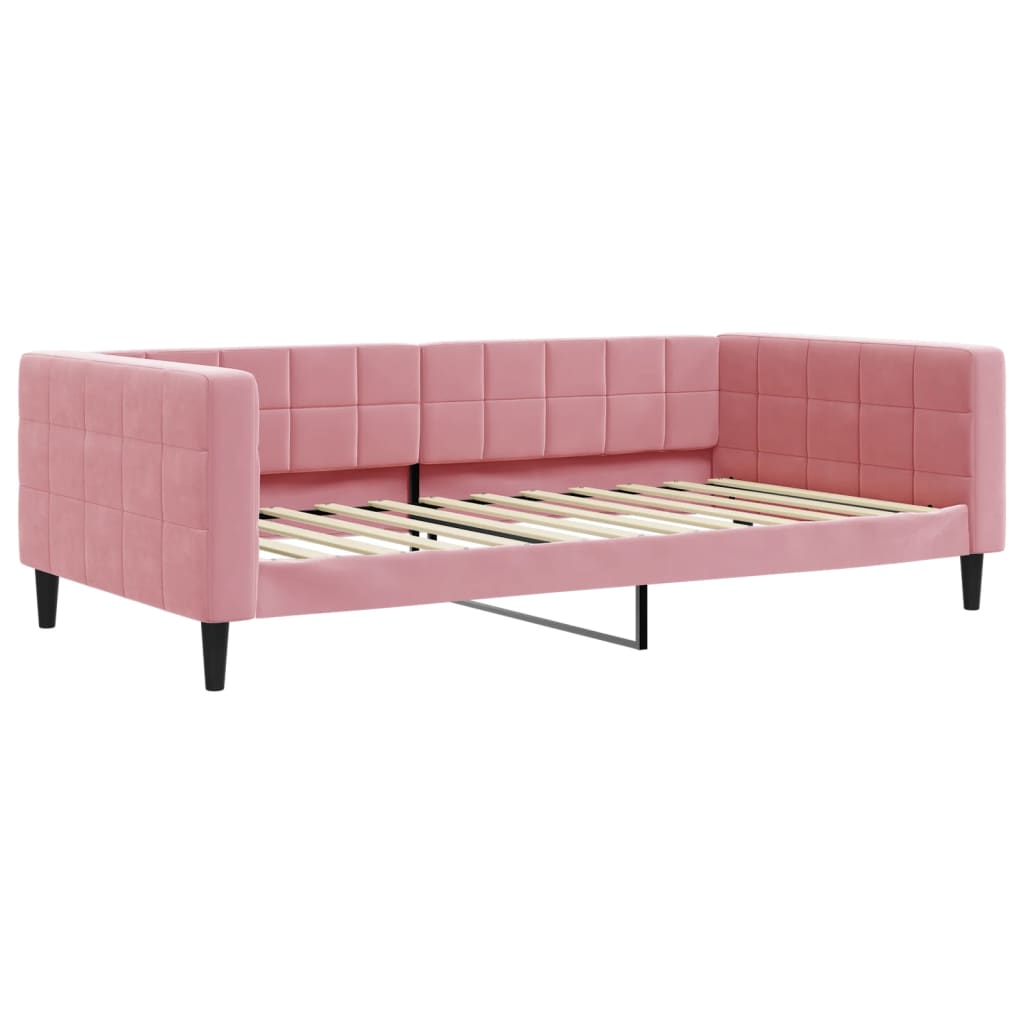 vidaXL Sofa z materacem do spania, różowa, 100x200 cm, aksamit