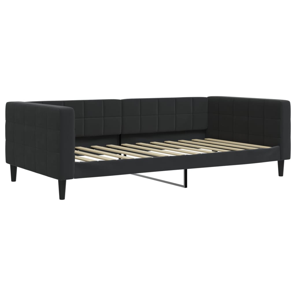 vidaXL Sofa z materacem do spania, czarna, 100x200 cm, aksamit
