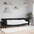 vidaXL Sofa z materacem do spania, czarna, 100x200 cm, aksamit