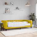 vidaXL Sofa z materacem do spania, żółta, 100x200 cm, aksamit
